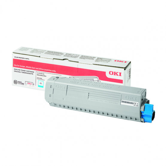 Oki C824 834 844 Cyan Original Toner Cartridge (47095703) 